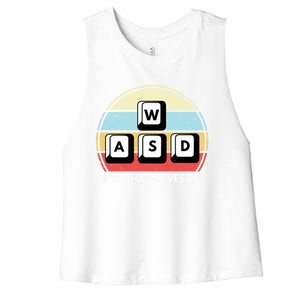 Wasd Pc Gamer Retro Gaming ItS What Moves Me Pc Master Race Gift Women's Racerback Cropped Tank