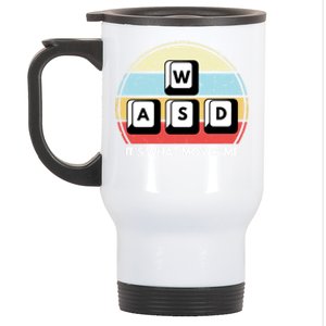 Wasd Pc Gamer Retro Gaming ItS What Moves Me Pc Master Race Gift Stainless Steel Travel Mug