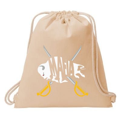 WNY Pride Gray White Yellow Buffalo Drawstring Bag