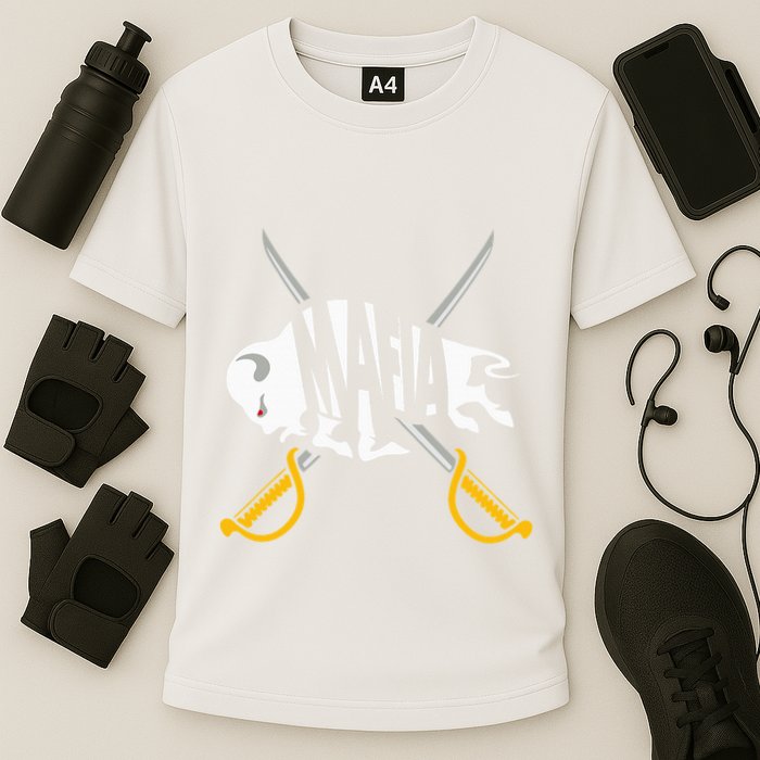 WNY Pride Gray White Yellow Buffalo Cooling Performance Crew T-Shirt