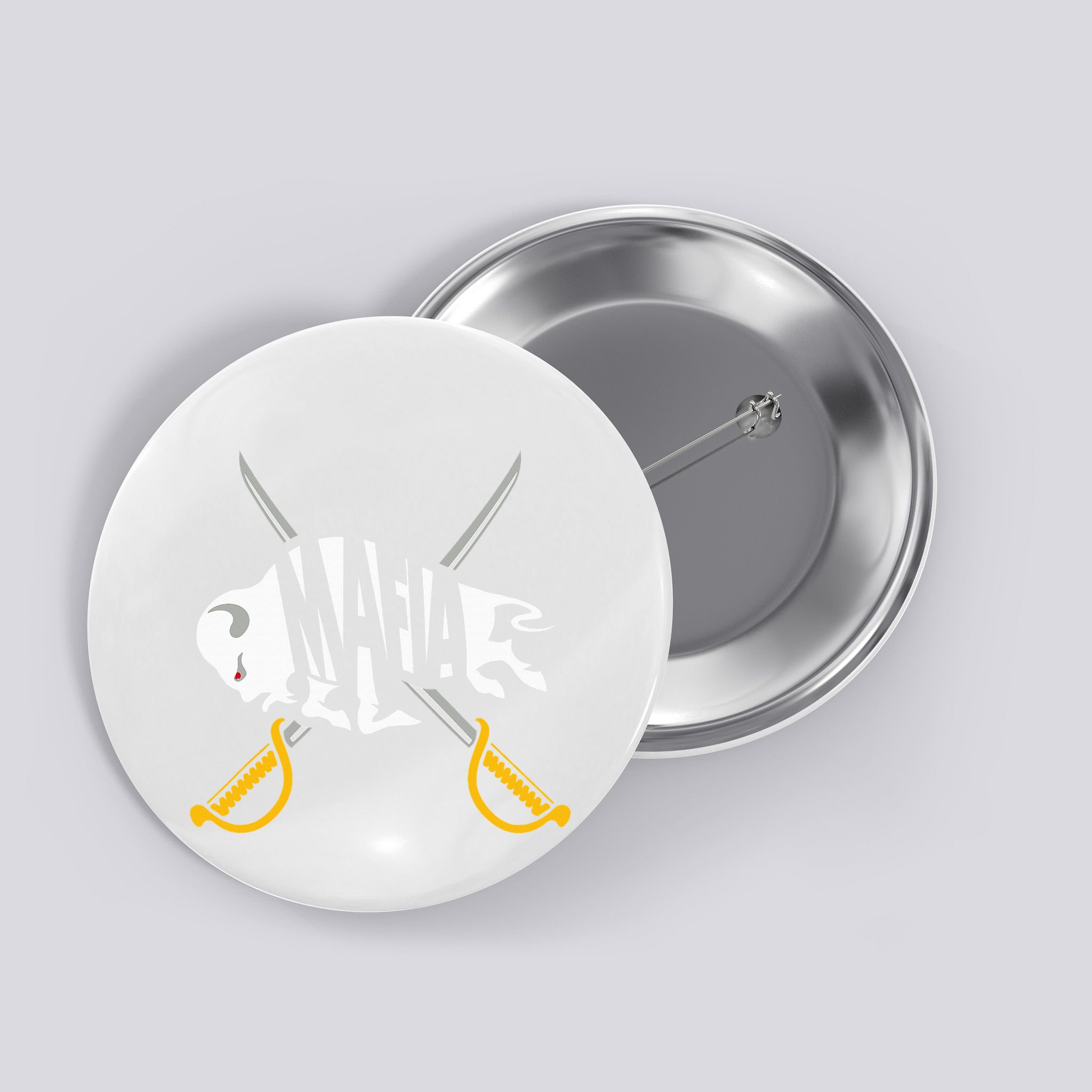 WNY Pride Gray White Yellow Buffalo Button