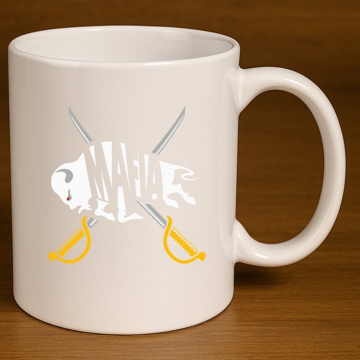 WNY Pride Gray White Yellow Buffalo 11oz C Handle Ceramic Mug