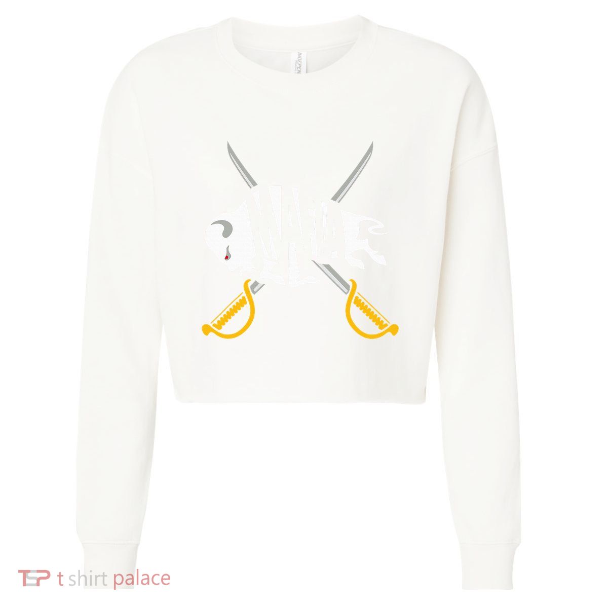 WNY Pride Gray White Yellow Buffalo Cropped Pullover Crew