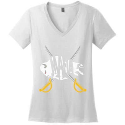 WNY Pride Gray White Yellow Buffalo Women's V-Neck T-Shirt