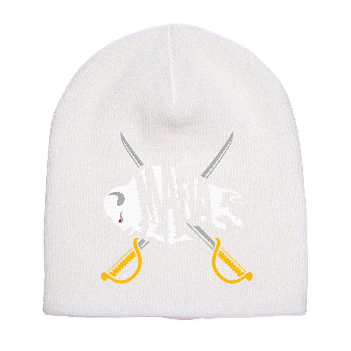 WNY Pride Gray White Yellow Buffalo Short Acrylic Beanie