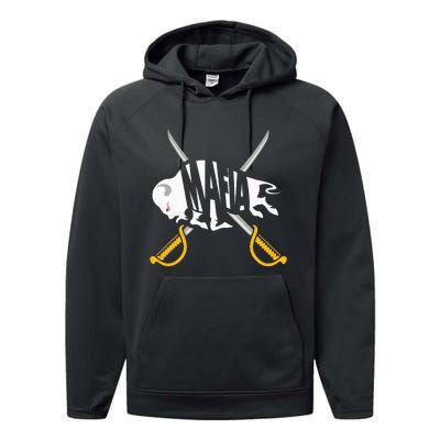 WNY Pride Gray White Yellow Buffalo Performance Fleece Hoodie