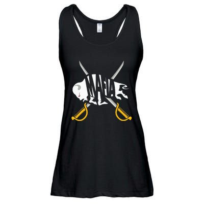 WNY Pride Gray White Yellow Buffalo Ladies Essential Flowy Tank