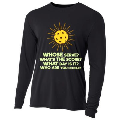 Womens Pickleball Gift Pickle Ball Player Pickleball Funny VNeck TShirt Cooling Performance Long Sleeve Crew