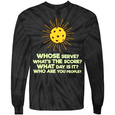 Womens Pickleball Gift Pickle Ball Player Pickleball Funny VNeck TShirt Tie-Dye Long Sleeve Shirt