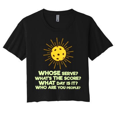 Womens Pickleball Gift Pickle Ball Player Pickleball Funny VNeck TShirt Crop Top