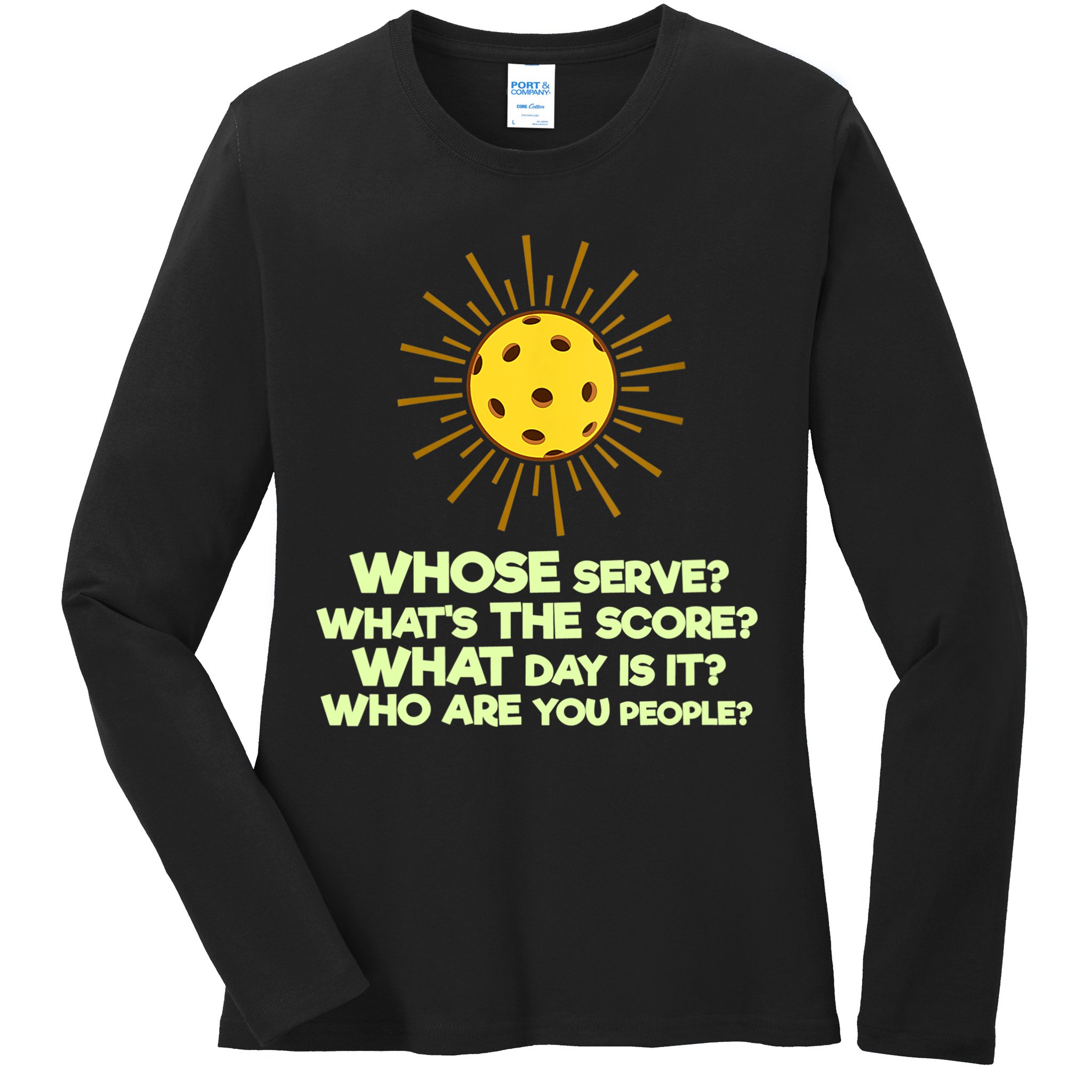 Womens Pickleball Gift Pickle Ball Player Pickleball Funny VNeck TShirt Ladies Long Sleeve Shirt
