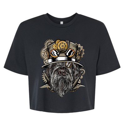 Wirehaired Pointing Griffon Dog Steampunk Bella+Canvas Jersey Crop Tee