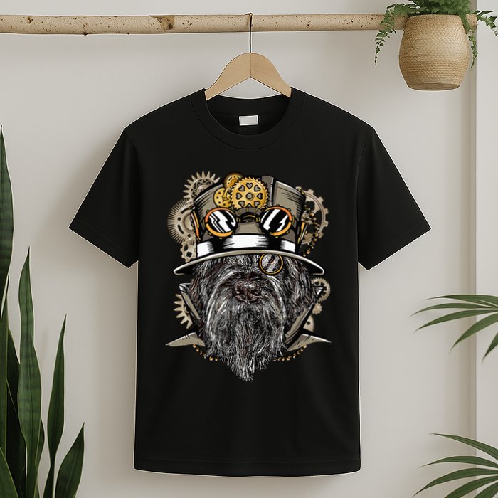 Wirehaired Pointing Griffon Dog Steampunk T-Shirt