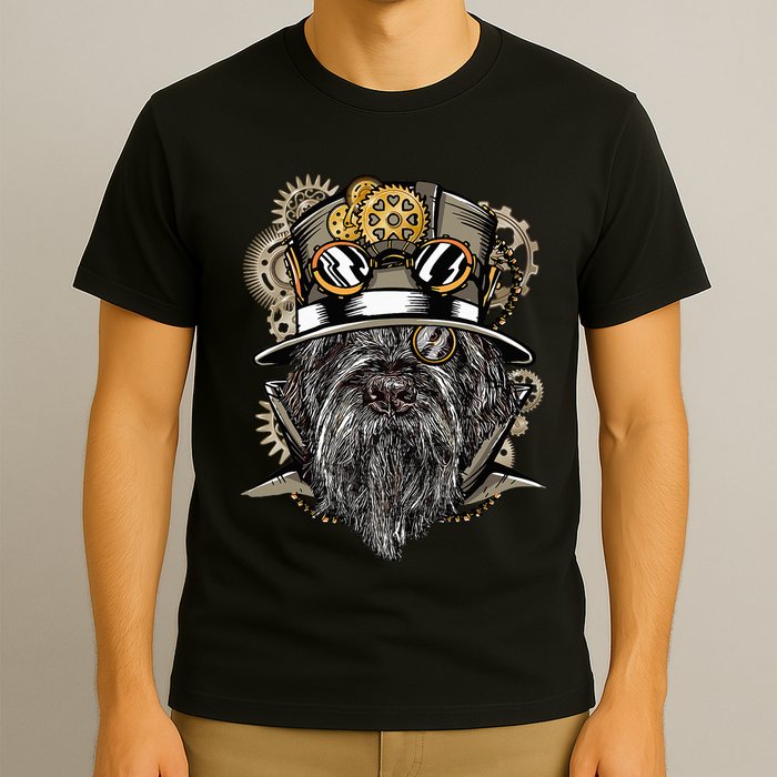 Wirehaired Pointing Griffon Dog Steampunk T-Shirt