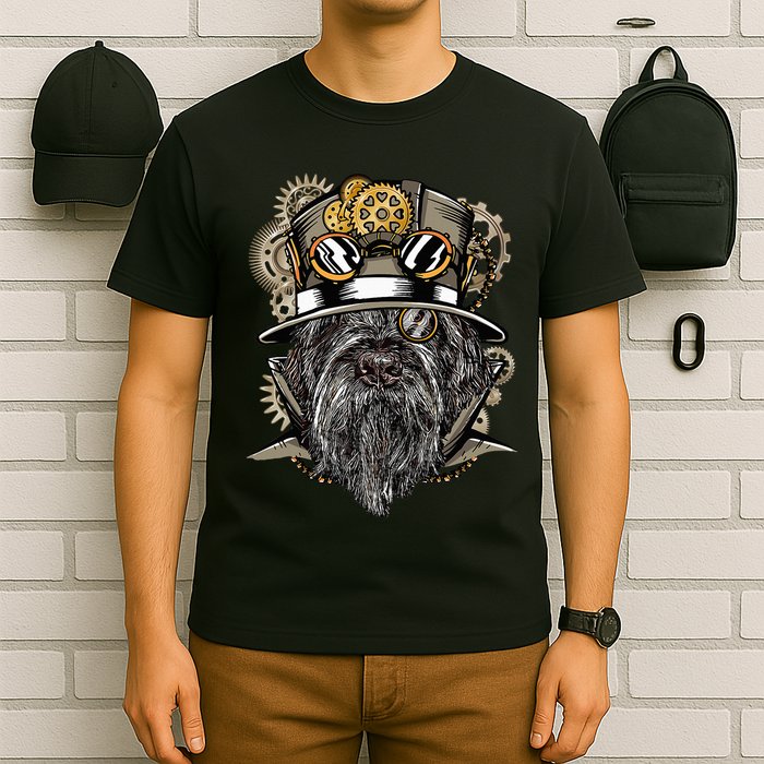 Wirehaired Pointing Griffon Dog Steampunk T-Shirt