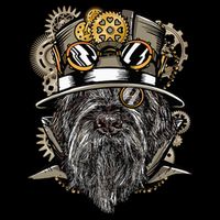 Wirehaired Pointing Griffon Dog Steampunk T-Shirt