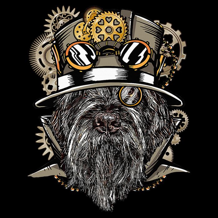 Wirehaired Pointing Griffon Dog Steampunk T-Shirt