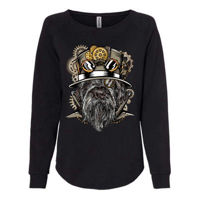 Wirehaired Pointing Griffon Dog Steampunk Womens California Wash Sweatshirt