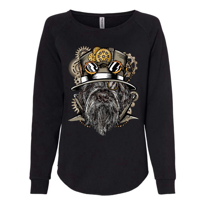 Wirehaired Pointing Griffon Dog Steampunk Womens California Wash Sweatshirt