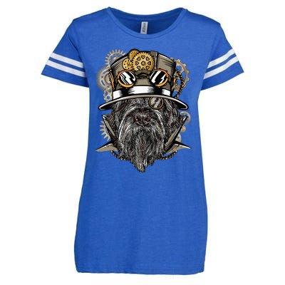 Wirehaired Pointing Griffon Dog Steampunk Enza Ladies Jersey Football T-Shirt