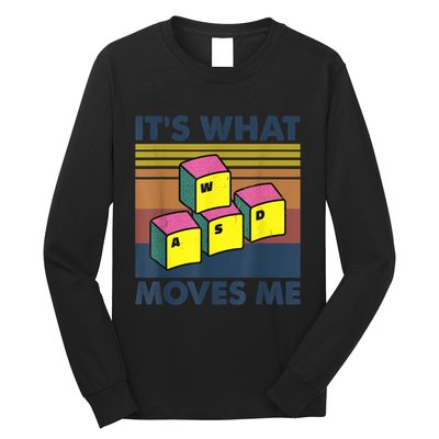 WASD PC Gamer Gifts Video Gaming Boy Men Vintage Gift Long Sleeve Shirt