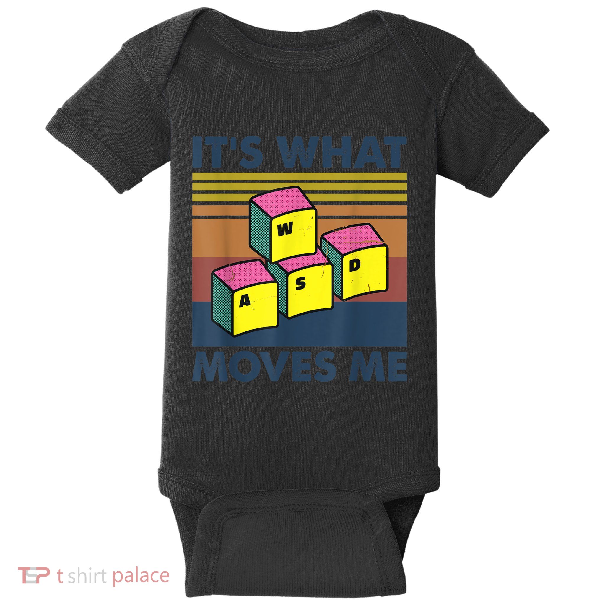 WASD PC Gamer Gifts Video Gaming Boy Men Vintage Gift Baby Bodysuit