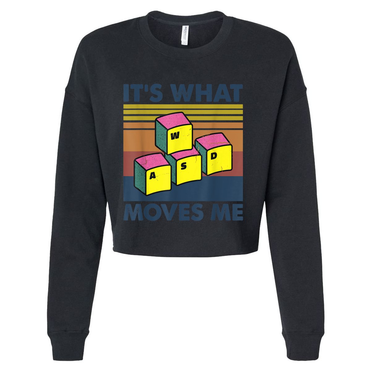 WASD PC Gamer Gifts Video Gaming Boy Men Vintage Gift Cropped Pullover Crew