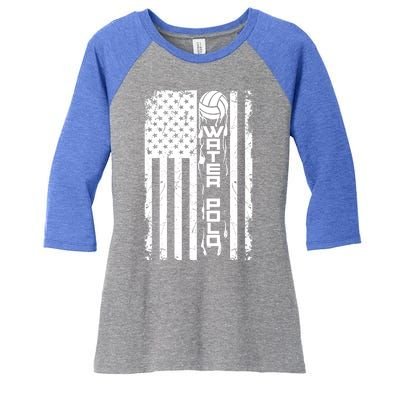 Water Polo Gift Cute Team Aquatic Sport Hood Usa Gift Women's Tri-Blend 3/4-Sleeve Raglan Shirt