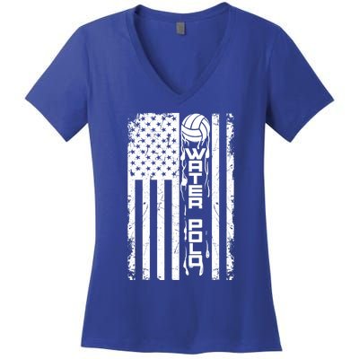 Water Polo Gift Cute Team Aquatic Sport Hood Usa Gift Women's V-Neck T-Shirt