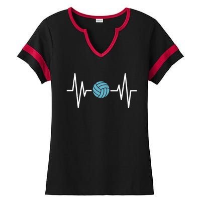 Water Polo Heartbeat Waterpolo Love Water Polo Cute Gift Ladies Halftime Notch Neck Tee