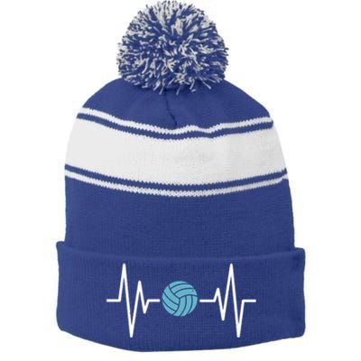 Water Polo Heartbeat Waterpolo Love Water Polo Cute Gift Stripe Pom Pom Beanie