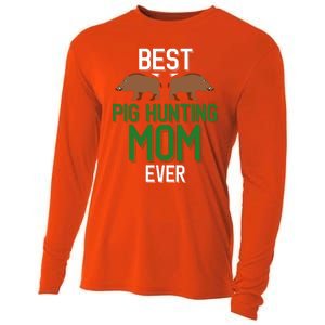 Wild Pig Hunter Mom Best Pig Hunting Mom Ever Gift Cooling Performance Long Sleeve Crew