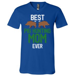 Wild Pig Hunter Mom Best Pig Hunting Mom Ever Gift V-Neck T-Shirt