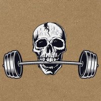 Weightlifting  Powerlifting Heavy Barbell Skull Cotton Canvas Backpack