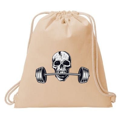 Weightlifting  Powerlifting Heavy Barbell Skull Drawstring Bag