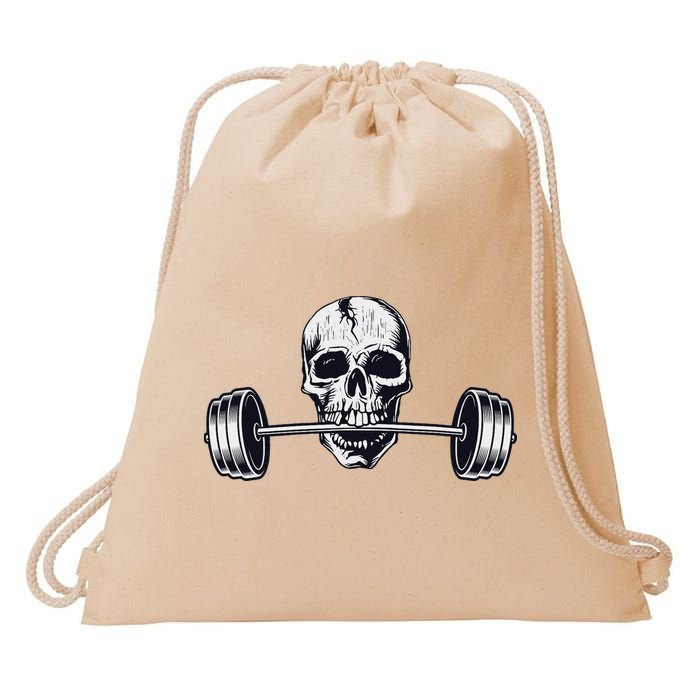 Weightlifting  Powerlifting Heavy Barbell Skull Drawstring Bag