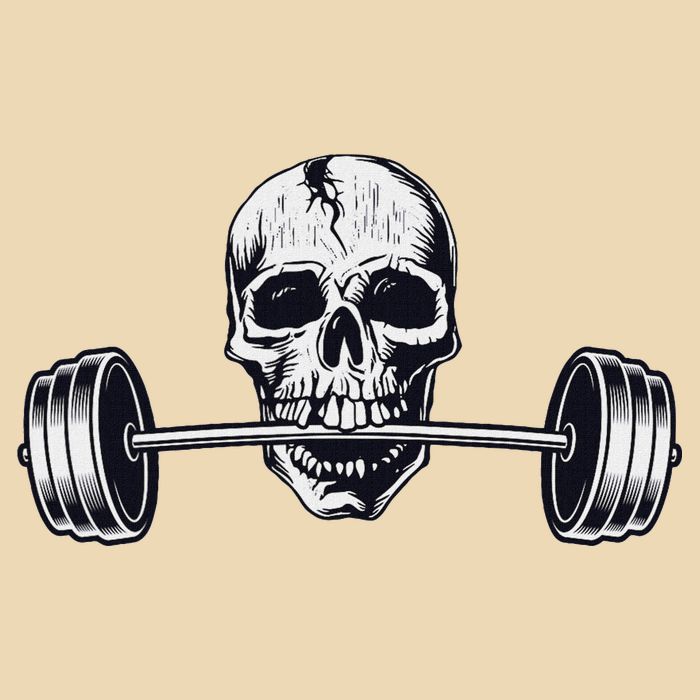 Weightlifting  Powerlifting Heavy Barbell Skull Drawstring Bag
