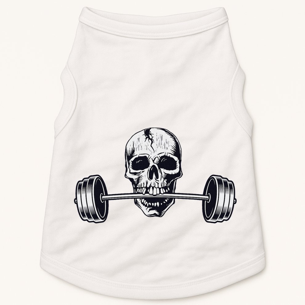 Weightlifting  Powerlifting Heavy Barbell Skull Doggie Tank