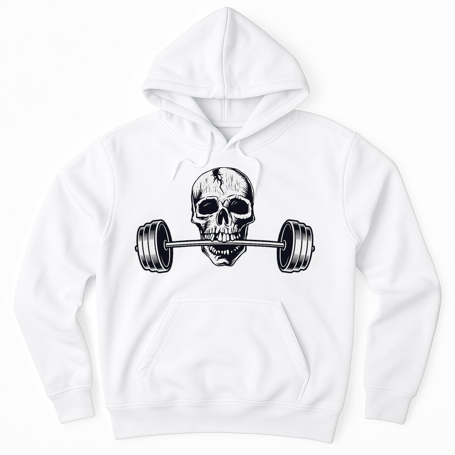 Weightlifting  Powerlifting Heavy Barbell Skull Hoodie