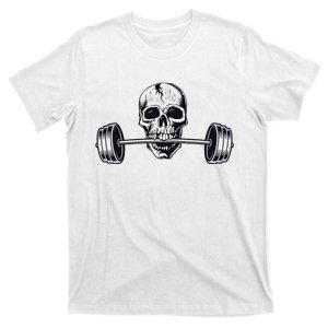 Weightlifting  Powerlifting Heavy Barbell Skull T-Shirt