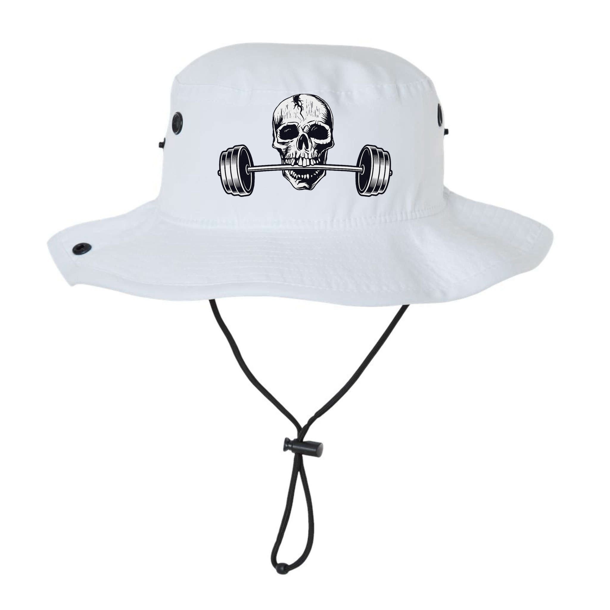 Weightlifting  Powerlifting Heavy Barbell Skull Bucket Hat