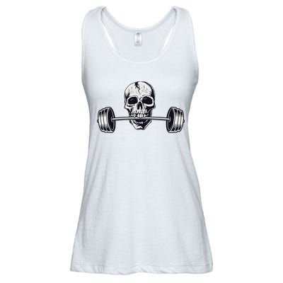 Weightlifting  Powerlifting Heavy Barbell Skull Ladies Essential Flowy Tank