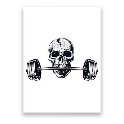 Weightlifting  Powerlifting Heavy Barbell Skull Poster