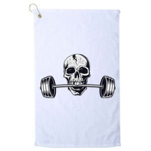 Weightlifting  Powerlifting Heavy Barbell Skull Platinum Collection Golf Towel