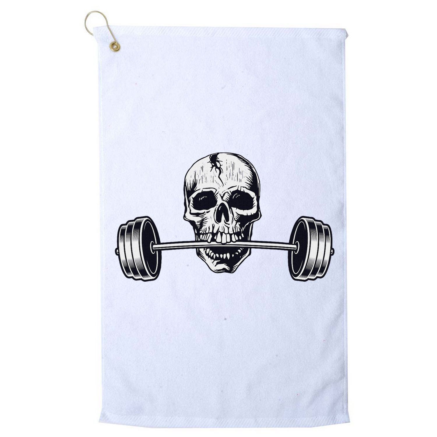 Weightlifting  Powerlifting Heavy Barbell Skull Golf Towel