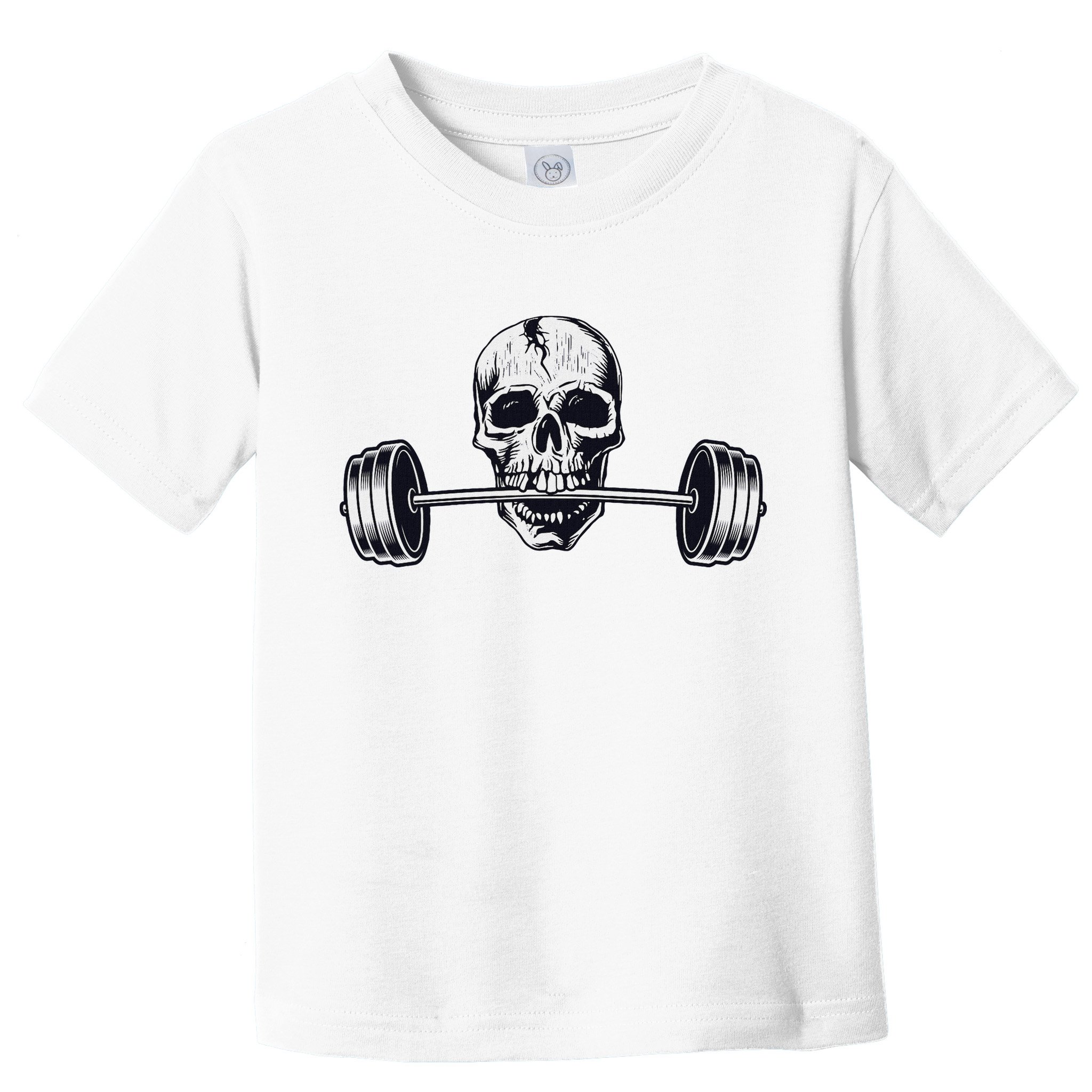 Weightlifting  Powerlifting Heavy Barbell Skull Toddler T-Shirt