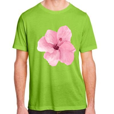 Watercolor Pink Hibiscus Mother's Day Floral Flower Design Gift Adult ChromaSoft Performance T-Shirt