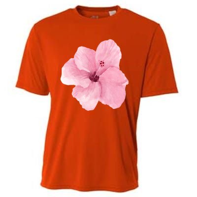 Watercolor Pink Hibiscus Mother's Day Floral Flower Design Gift Cooling Performance Crew T-Shirt