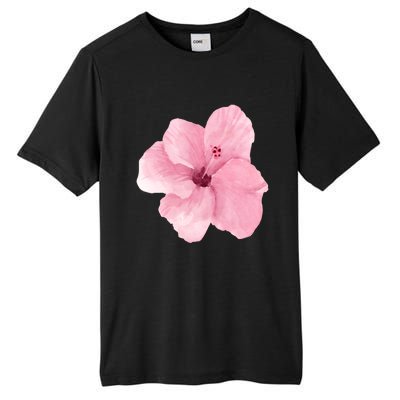 Watercolor Pink Hibiscus Mother's Day Floral Flower Design Gift Tall Fusion ChromaSoft Performance T-Shirt