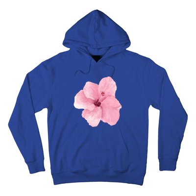 Watercolor Pink Hibiscus Mother's Day Floral Flower Design Gift Hoodie